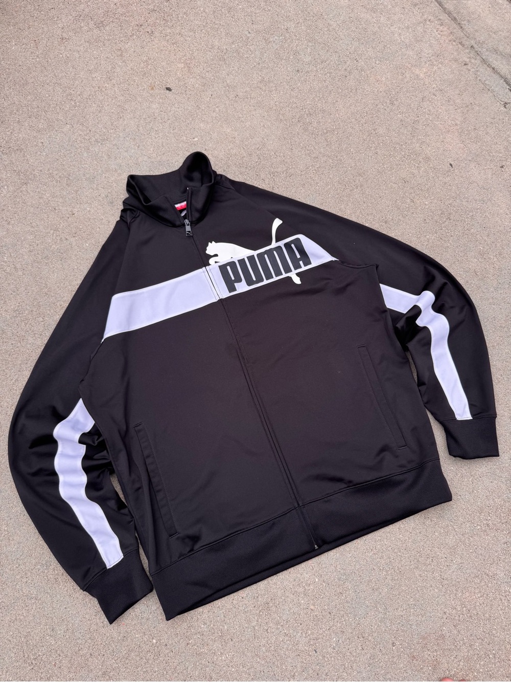 Puma Black and White Zip-Front Track Jacket